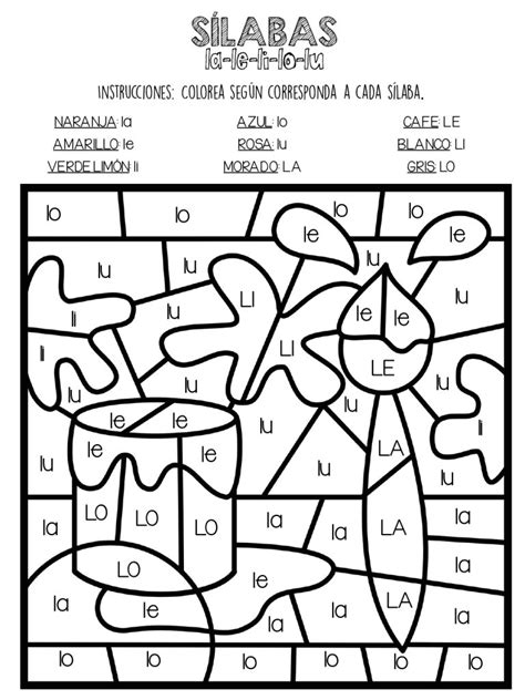 Colorea Y Aprende Las Silabas De Forma Divertida Colreamos SegÚn Corresponda