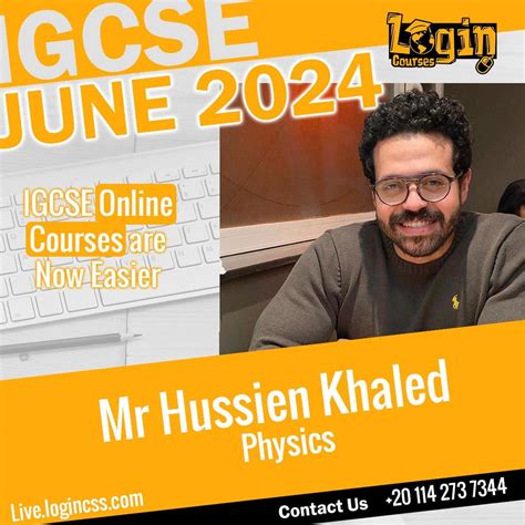 Dr Hussien Khaled Physics Ol June Login Courses