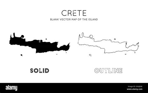 Carte De Crète Carte Vectorielle Vierge De Lîle Borders Of Crete