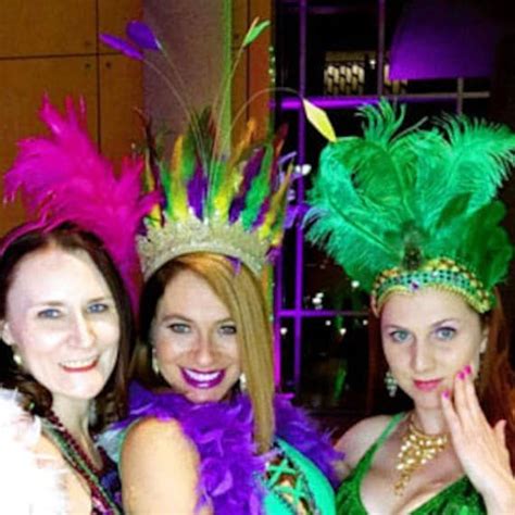 Mardi Gras Feather Headdress Green Purple Gold Queen Crown Carnival Showgirl Headband