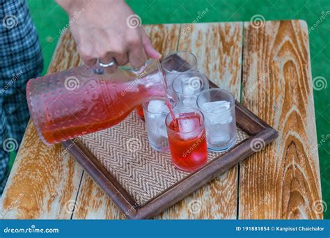 Welcome Drink Roselle Juice In Hotel The Detail Of A Wedding Welcome