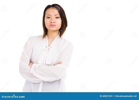 Angry Young Woman Standing With Arms Crossed Stock Image Image Of Annoyed Isolated 68301581