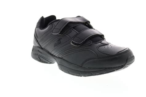 Avia A344WBSY Womens Black Leather Low Top Walking Athletic Shoes ...