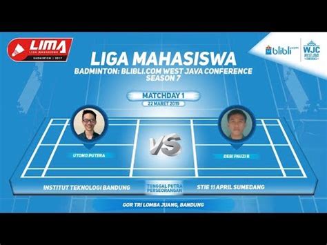 Itb Vs Stie Sas Tunggal Putra Lima Badminton Blibli Wjc Season