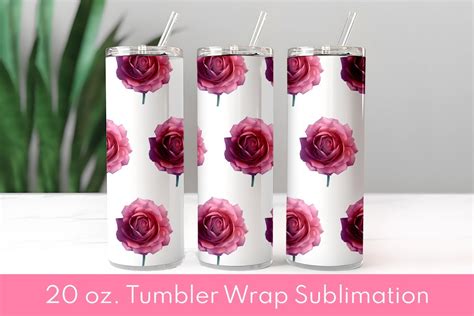 Rose Flower 57 V4 3D Tumbler Wrap Graphic By Tcha Studio Creative Fabrica