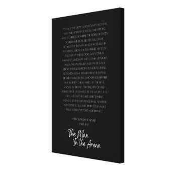 The Man in the Arena - Canvas Art - Black & White | Zazzle