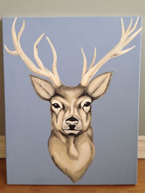 Acrylic painting deer on canvas. | Acrylic painting diy, Canvas art ...