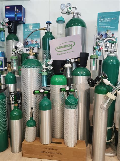 Breathing Gas Aluminum Oxygen Cylinders For Medical Gas Cylinders And