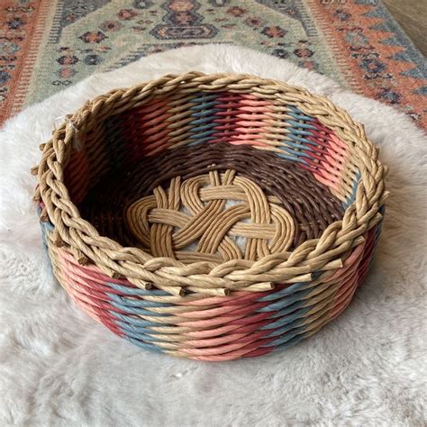 Handmade Woven Basket Tray Wall Hanging Home Decor Vintage Vibes