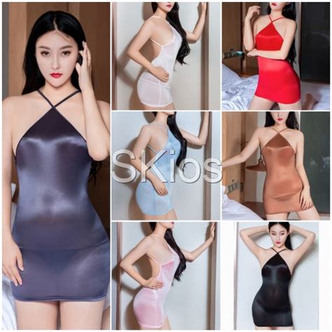 Jual Sexy Lingerie Transparan Silk Sleepwear Baju Tidur Wanita G String L Shopee Indonesia