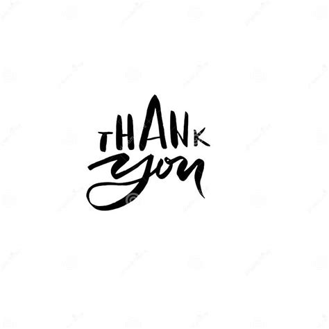 Thank You Handwritten Inscription Hand Drawn Lettering Thanks Card Stock Vector Illustration