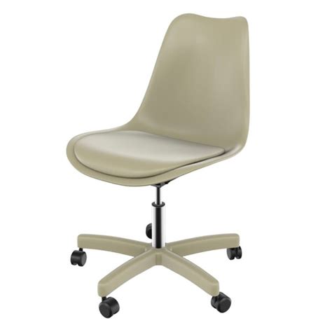 Cadeira Para Escritório Eames Estofada Base Colorida Office Colors Nude