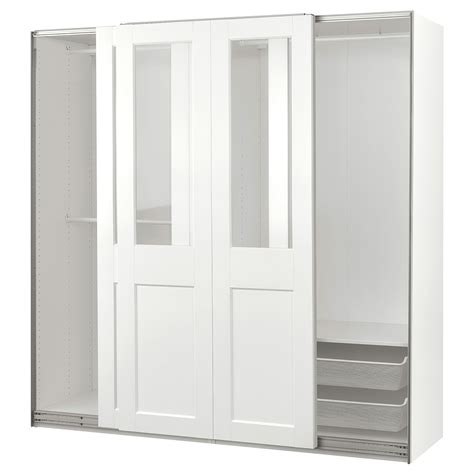 pax-grimo-wardrobe-with-sliding-doors-white-clear-glass-white__1328047 ...