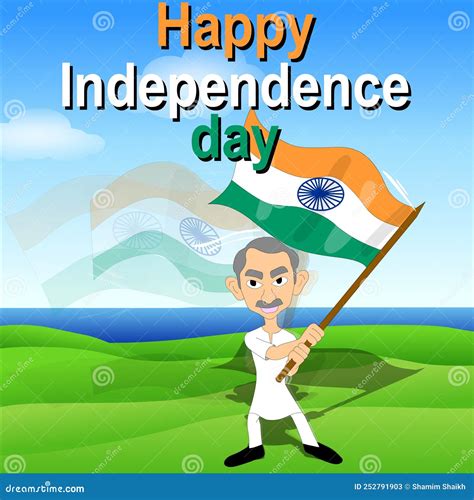 Happy Indepence Day Bharat India Tricolor Orange Green