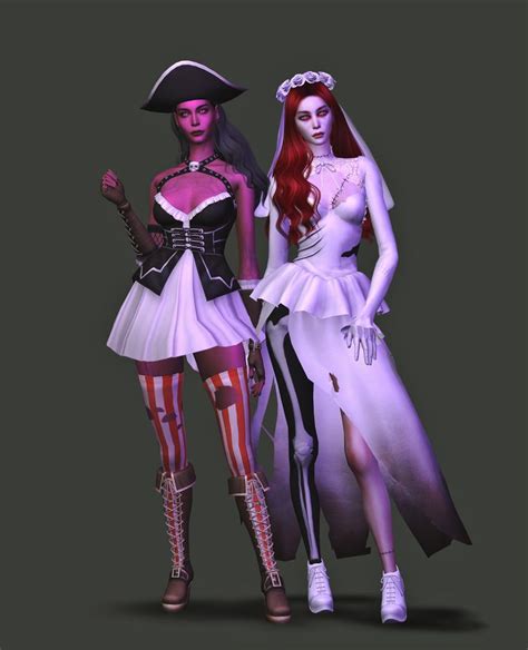 Halloween Set Sims Costume Sims 4 Mods Clothes Sims 4