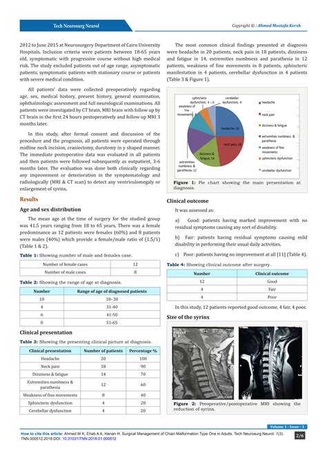 Surgical Management Of Chiari Malformation Type One In Adults Crimson