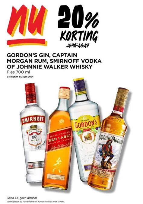 Gordon S Gin Captain Morgan Rum Smirnoff Vodka Of Johnnie Walker