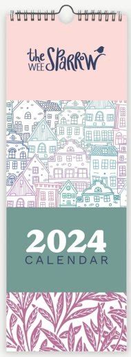 The Wee Sparrow 2024 Slimline Calendar 5060811488096 Eden