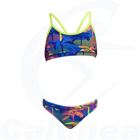 Maillot De Bain Pi Ces Bikini Fille Palm A Lot Racerback Funkita