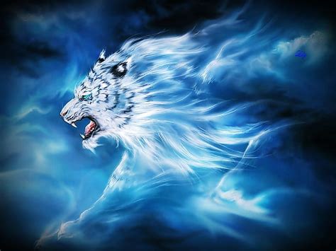 Neon Mystical White Tiger Ice Tiger HD Wallpaper Pxfuel