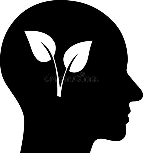 Vector Icon Of Growing Plant From The Human Brain As A Concept Of