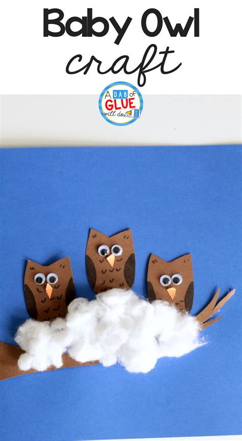 Cotton Ball Owl Babies Craft