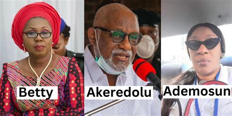 Stay Away From My Husband Governor Akeredolus Wife Betty Warns Female Aide Bunmi Ademosun