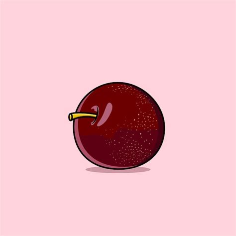 Premium Vector Whole Fresh And Juicy Red Plum Fruit Ripe Plum Fruit