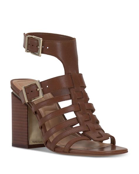 Vince Camuto Hicheny High Heel Ankle Strap Sandals In Brown Lyst