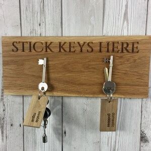 Magnetic Key Rack Personalised Key Hooks Key Storage Key Bowl Oak Hooks Wood Key Rack ...