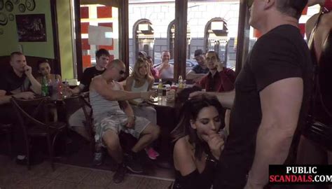 PUBLIC DISGRACE Publicly Humiliated Sub Sucking Cock With Voyeurs Watching TNAFlix Porn Videos