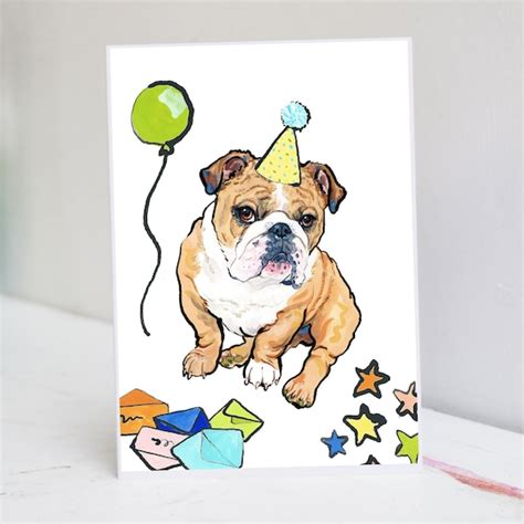 Personalised Old English Bulldog Card Etsy