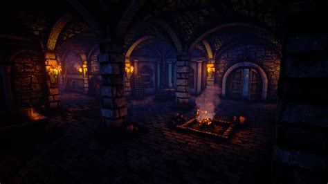 ArtStation - Level Art - Dungeon & crypt of necromancers