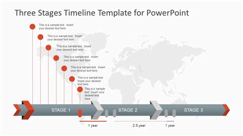 Three Stages Timeline Template For Powerpoint Slidemodel