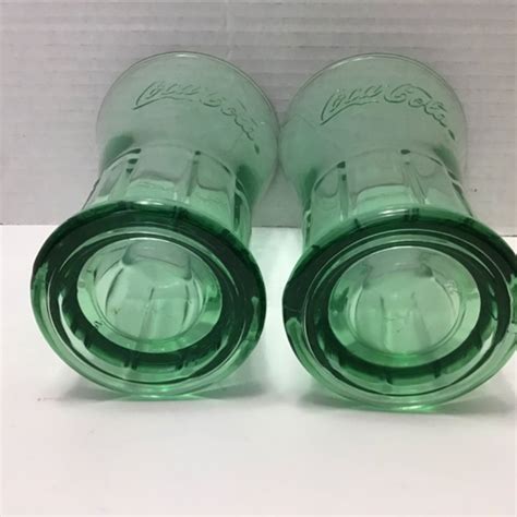 Libbey Dining Vintage Set Of 2 Coca Cola Glass Green Libbey Flared Tumbler Heavy 6oz Poshmark