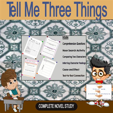 Tell Me Three Things By Julie Buxbaum Novel Study Made By Teachers