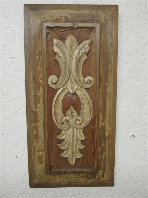 Old Door Hand Carved Antique Panel 10 Vintage Mexican Folk Art