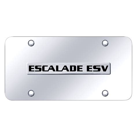 Autogold ESV N CC Chrome License Plate With 3D Chrome Escalade ESV Logo