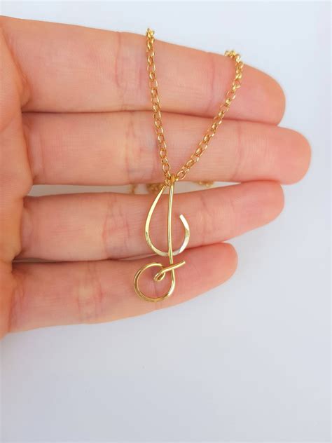 Tiny 22k Gold Cursive Initial J Necklace Uppercase Letter J Etsy