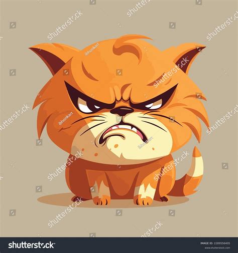 Angry Cartoon Cat Vector Illustration Of A Royalty Free Stock Vector