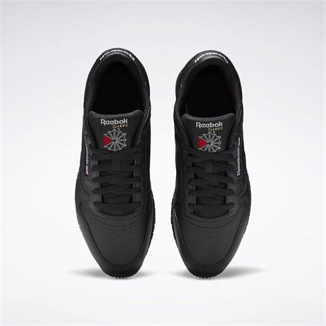 Classic Leather Shoes in Core Black / Core Black / Pure Grey 5 | Reebok ...