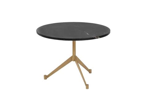 Table Basse Ronde Marbre Noir Blanc Taille M JAMINA