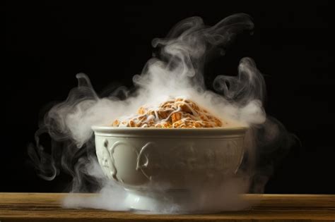 Premium AI Image Steam Rising From Hot Soup In A Ceramic Bowl