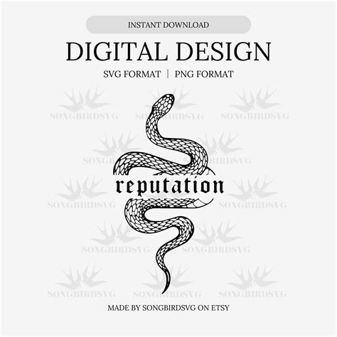 Reputation Snake Sticker Png Sgv Instant Download Digital Design Ready