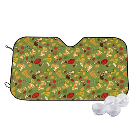 Haiem Squirrel And Fox In The Forest Car Windshield Sun Shade Blocks