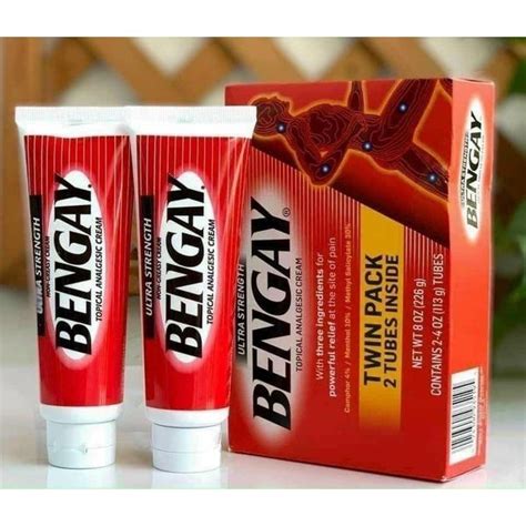 Box of 2 tubes of BENGAY Ultra Strength Topical Analgesic Cream, fast ...