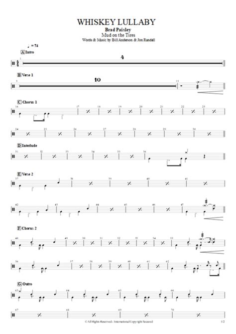 Whiskey Lullaby Tab by Brad Paisley (Guitar Pro) - Full Score | mySongBook