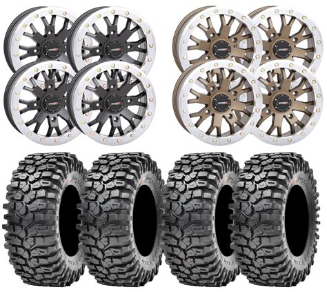 System3 Sb 4 And Maxxis Roxxzilla Utv Wheel And Tire Kit W Custom Whi