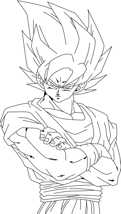 Super Saiyan Goku Lineart By Duskoy On Deviantart The Best Porn