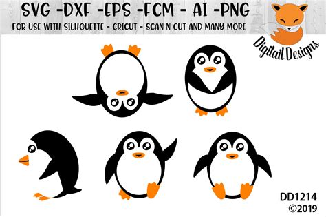 Penguin Set Svg For Silhouette Cricut Cut Files Design